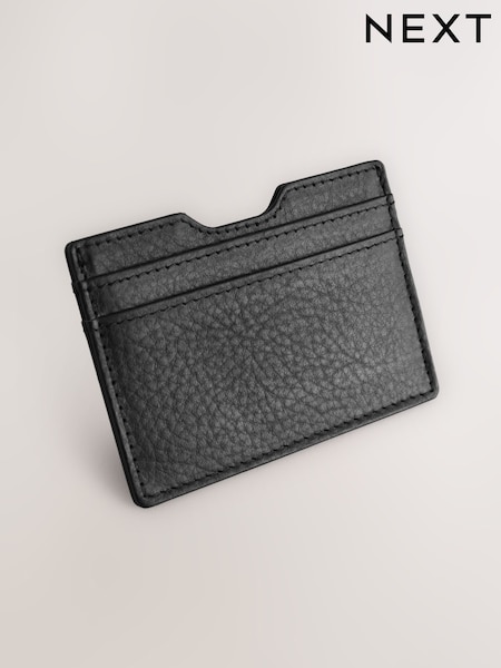Čierna - Leather Grainy Card Holder (AL8142) | €14