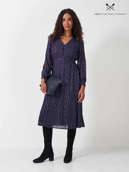 Crew Clothing Kyra Metallic Jacquard Dress (AL8229) | €63