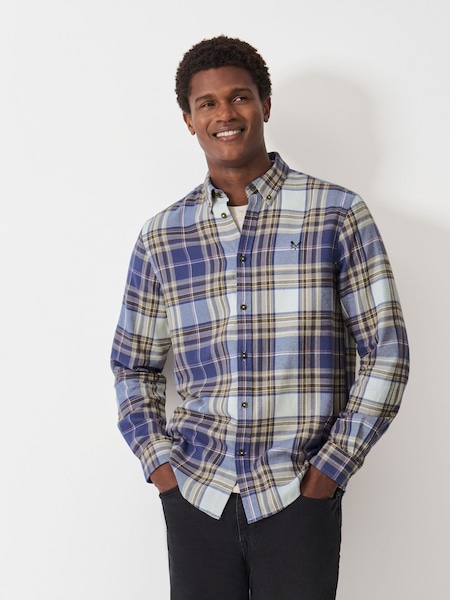 Crew Clothing Company Blue Long Sleeve Checked 100% Cotton Shirt (AL8249) | €93