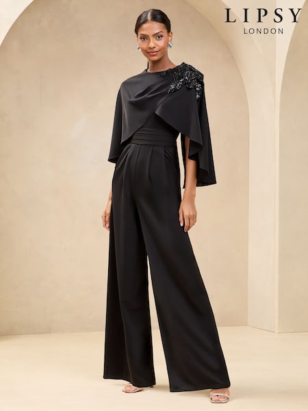 Lipsy Embellished Floral Trim Cape Jumpsuit (AL8304) | 198 €