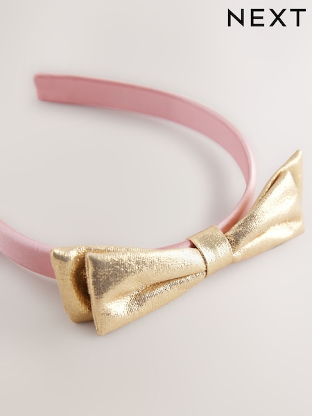 Gold Gold Bow and Cream Aliceband (AL8310) | ₪29