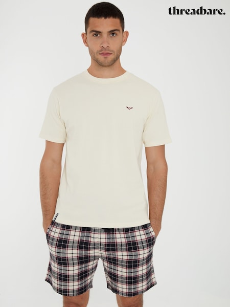 Threadbare Brown Shortie Check Pyjamas Set (AL8366) | AED146