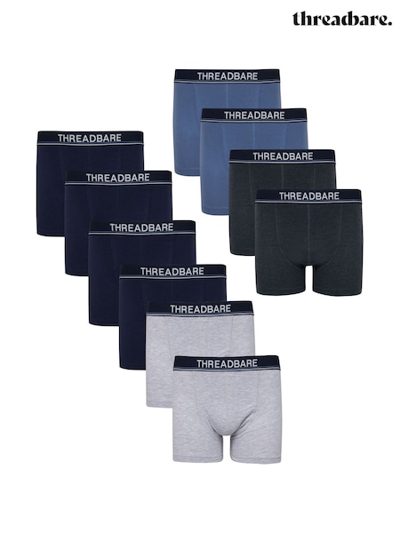 Albastru - Threadbare Negru Hipster Boxer 10 Pachet (AL8384) | 335 LEI