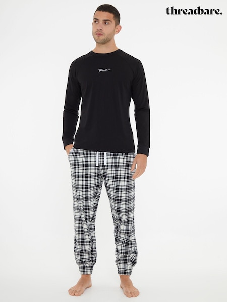Threadbare 100% Cotton Script Long Sleeve Check Pyjamas Set (AL8416) | 179 LEI