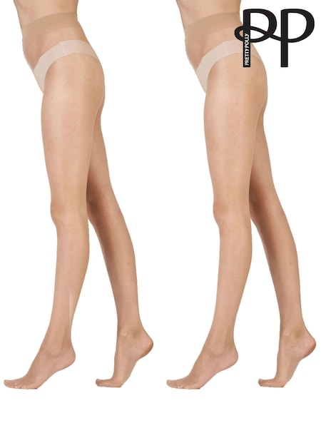 Pretty Polly Natural 8 Denier Skin Tone Tights 2 Pair Pack (AL8531) | 901 UAH
