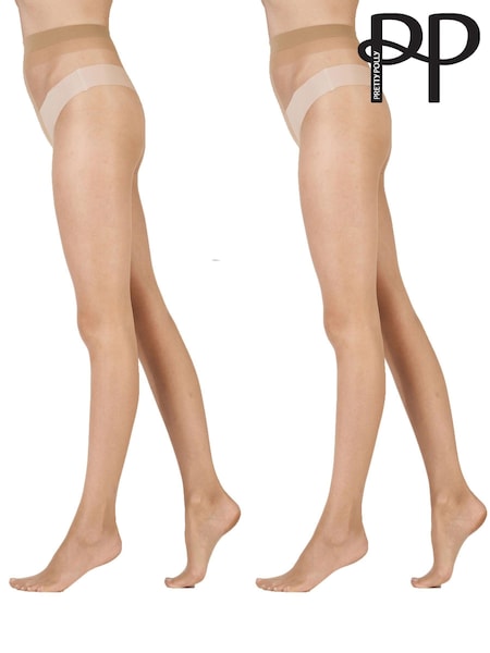Pretty Polly Natural 8 Denier Skin Tone Tights 2 Pair Pack (AL8535) | $26