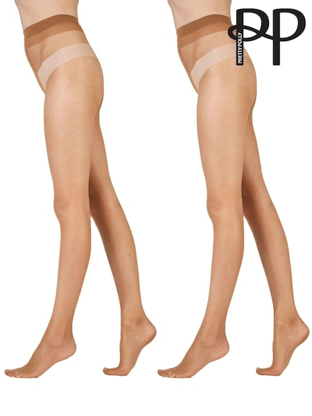 Pretty Polly Natural 8 Denier Skin Tone Tights 2 Pair Pack (AL8538) | $26