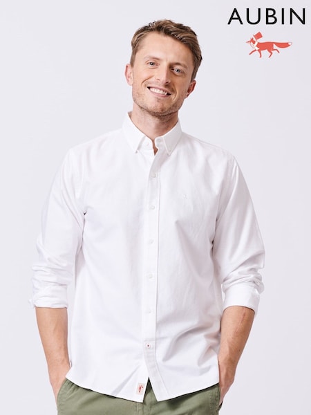 Aubin White Alder Oxford 100% Cotton Shirt (AL8563) | AED460