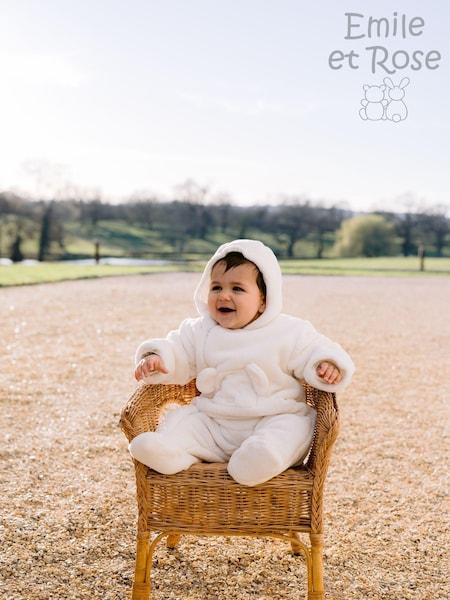 Emile Et Rose Natural Deep Pile Fleece Pramsuit With 3D Teddy (AL8577) | ‏361 د.إ.‏