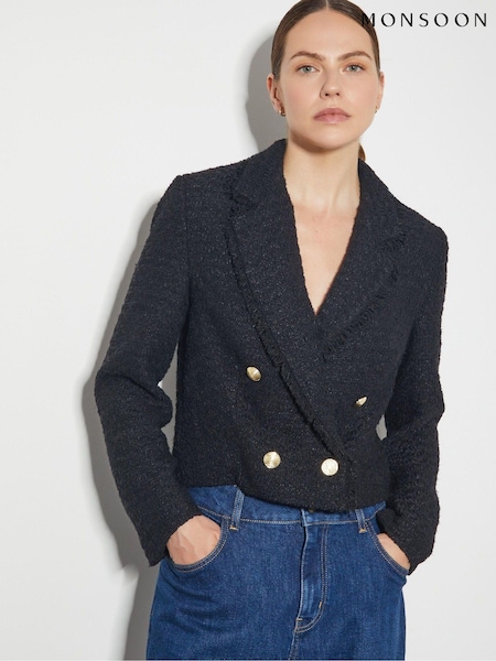 Monsoon Rubi Crop Tweed Blazer (AL8641) | kr1 456