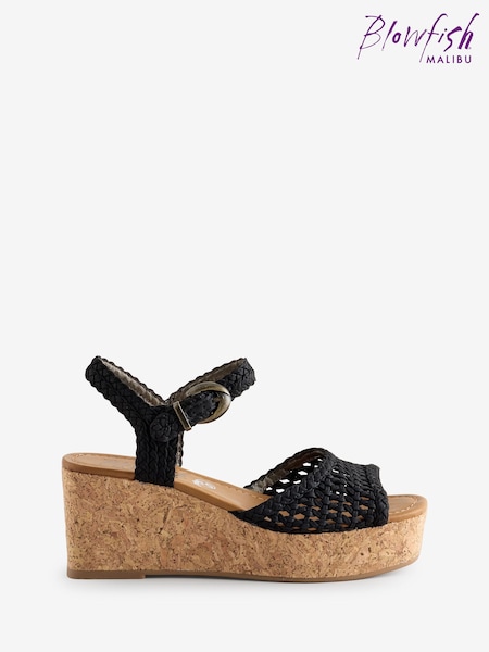 Preto - Blowfish Malibu Aric Woven Wedge Sandals (AL8707) | R$ 690