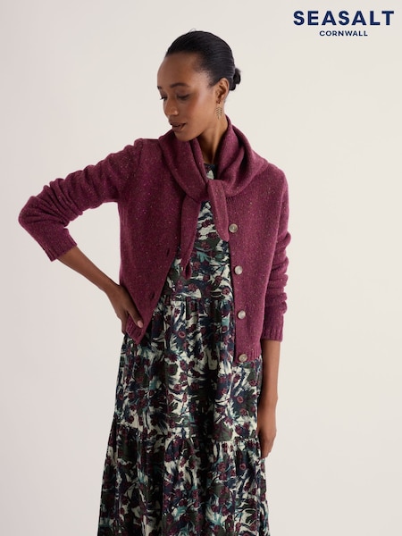 Purple - Seasalt Cornwall Dawson Pick Cardigan Made With Merino