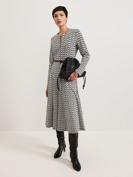 Phase Eight Black Eleni Circle Jacquard Midi Dress (AL8771) | €83