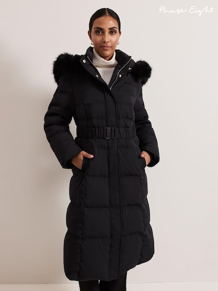 Phase Eight Black Petite Dixie Puffer Coat (AL8806) | AED1,334