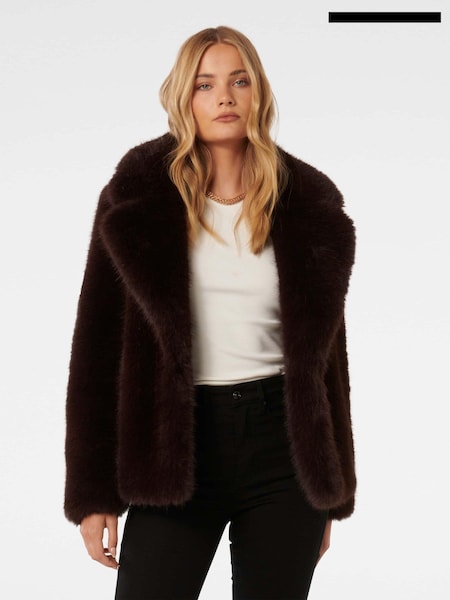 Forever New Brown Hunter Faux Fur Coat (AL8878) | €77
