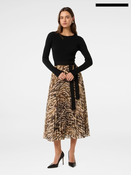 Forever New Black Bree Printed Hem Knitted Dress (AL8886) | €72