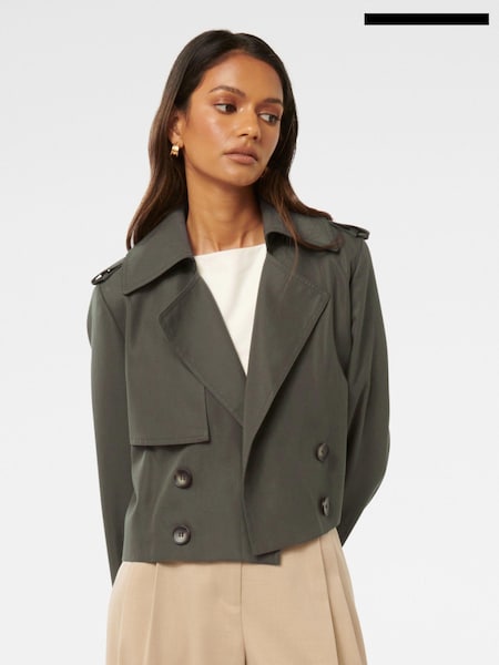 Forever New Green Ellie Petite Cropped Trench Coat (AL8897) | €51