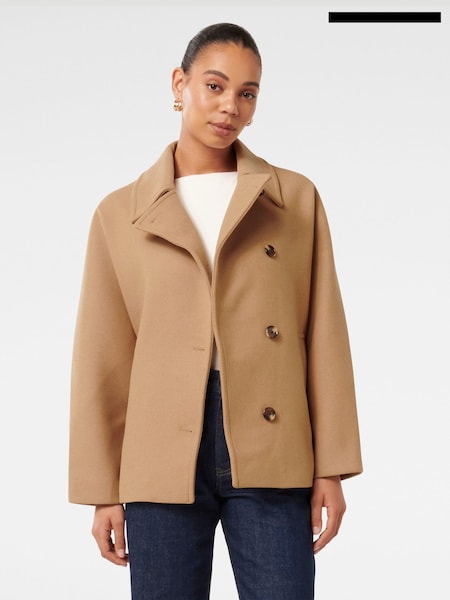 Forever New Brown Suzie Top Collar Coat (AL8901) | €51