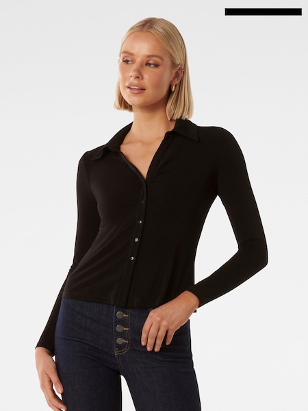Forever New Black Terri Crepe Shirt (AL8906) | €27