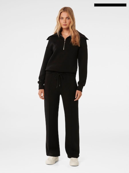 Forever New Black Tiana Loungewear Zip Front Sweatshirt (AL8909) | €39