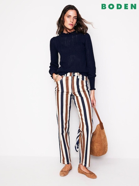 Boden Brown Striped Jeans (AL8945) | €66