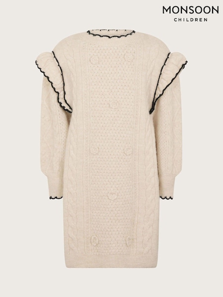 Monsoon Frill Cable Knit Jumper Dress (AL8980) | 158 LEI - 179 LEI