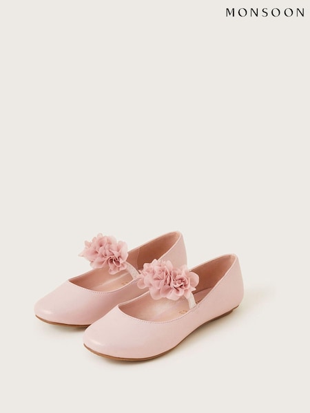 Monsoon Pink Corsage Strap Ballet Flats (AL8982) | $44 - $52