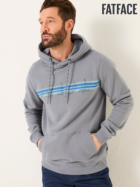 FatFace Dusky Blue Boat Graphic Overhead Hoody (AL9022) | R$ 545
