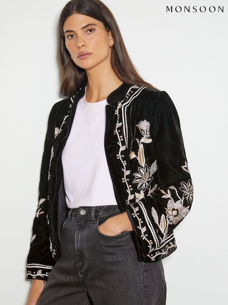 Monsoon Phoebe Embroidered Velvet Jacket (AL9071) | ‏390 د.إ.‏