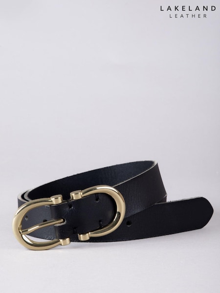Lakeland Leather Black Bowness Dual Buckle Belt (AL9221) | ₪176