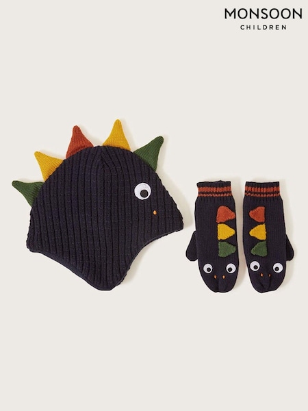 Monsoon Blue Dinosaur Winter Hat and Mittens Set (AL9229) | €39 - €41