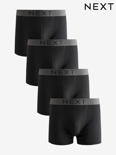 Black Stripe 4 pack 100% Cotton Trunks (AL9271) | €23