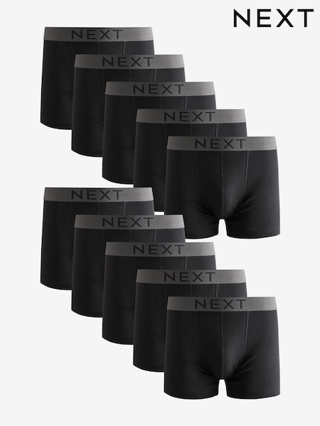 Schwarz - 10er-Pack - Boxershorts aus 100 % Baumwolle (AL9278) | 61 €