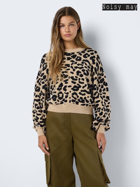 NOISY MAY Long Sleeve Leopard Knitted Jumper (AL9303) | ‏116 د.إ.‏