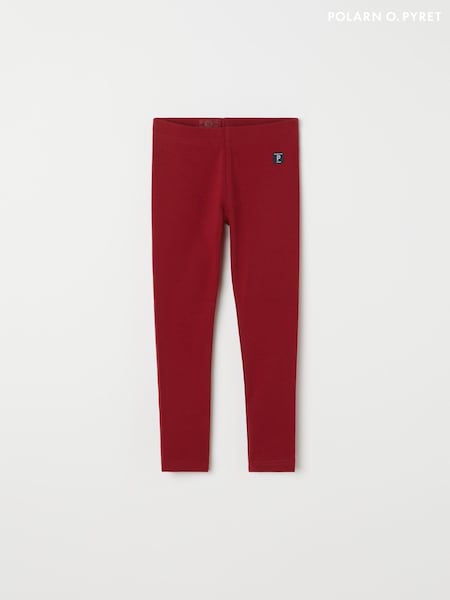 Polarn O Pyret Red Organic Cotton Plain Leggings (AL9333) | AED46