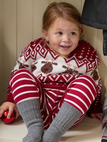 Polarn O. Pyret Red Organic Cotton Christmas Jumper (AL9349) | €23