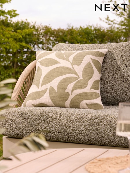 Sage Green Indoor Outdoor Leaf Cushion (AL9359) | €27