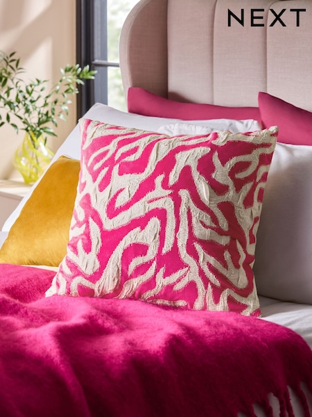 Fushsia Pink 50 x 50cm Abstract Velvet Dune Cushion (AL9363) | €28