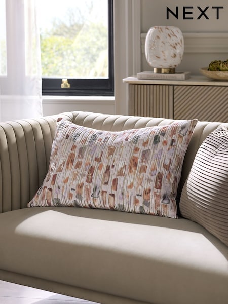 Natural Abstract Fem Chic Cut Velvet Cushion (AL9373) | €30