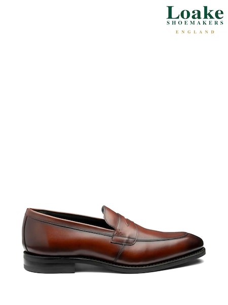 Коричневый - Loake Lynch Leather Slip-On Loafers (AL9382) | €264