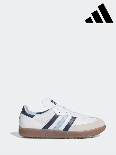 adidas Golf White/Blue Samba Spikeless Golf Trainers (AL9405) | € 132