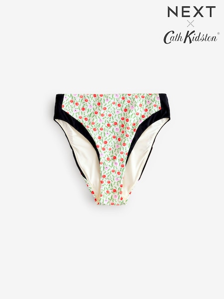 Cath Kidston Ecru Cherry High Leg Bikini Bottoms (AL9412) | €40.50