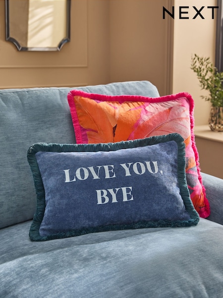 Navy Love You Bye Slogan Cushion (AL9420) | €18