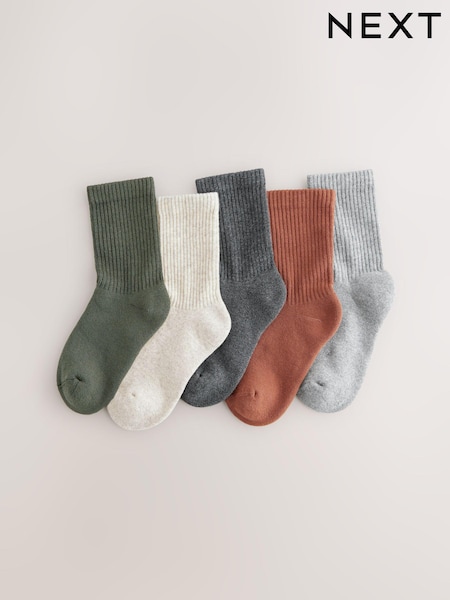 Neutral/Grau für den Außenbereich - Ribbed Socks 5 Pack (AL9441) | 16 € - 18 €