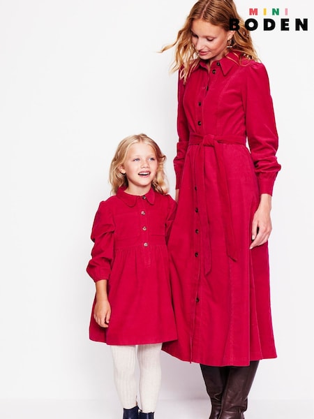 Boden Pink 100% Cotton Aubrey Puff Sleeve Shirt Dress (AL9453) | €27 - €30