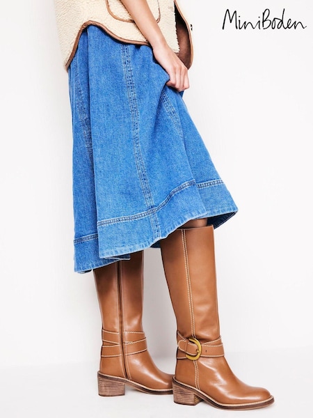 Boden Brown Buckled Knee High Boots (AL9480) | €184