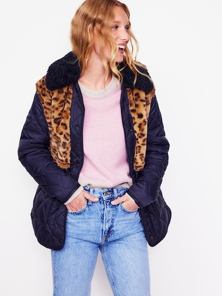 Boden Chester Quilted Borg Coat (AL9484) | 730 LEI