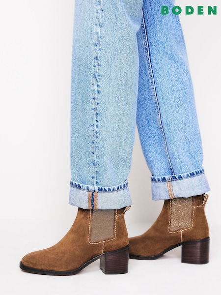 Boden Brown Block Heel Chelsea Boots (AL9487) | €245