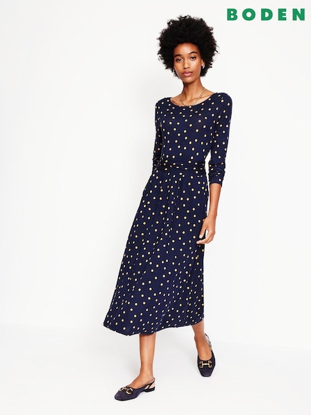Boden Blue Amelie Long Sleeve Midi Dress (AL9488) | €49