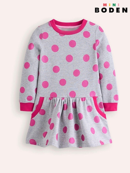 Boden Pink Cosy Printed Sweatshirt Dress (AL9513) | €22 - €27